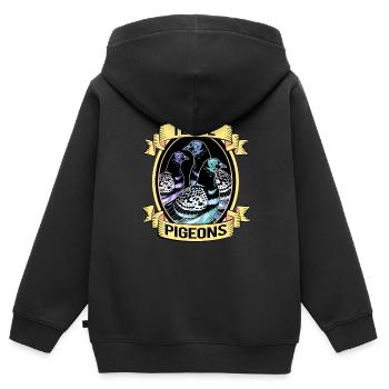 Tauben Rennen Taubenzüchter Brieftaube Turteltaube - Kinder Premium Organic Zip Hoodie - Schwarz - Hinten - AI Model Kid Male (0cm)