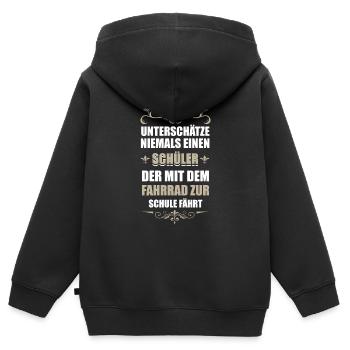 Schüler Schule Spruch - Kinder Premium Organic Zip Hoodie - Schwarz - Hinten - AI Model Kid Male (0cm)