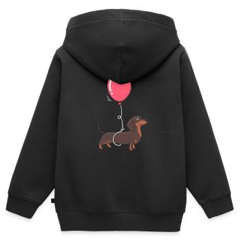 Dackel Tierliebhaber - Kinder Premium Organic Zip Hoodie - Schwarz - Hinten - AI Model Kid Male (0cm)