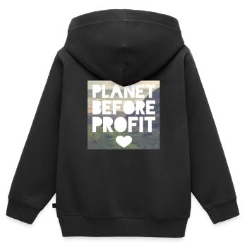 Umweltschützer - Kinder Premium Organic Zip Hoodie - Schwarz - Hinten - AI Model Kid Male (0cm)
