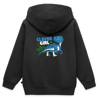 Velociraptor - Kinder Premium Organic Zip Hoodie - Schwarz - Hinten - AI Model Kid Male (0cm)