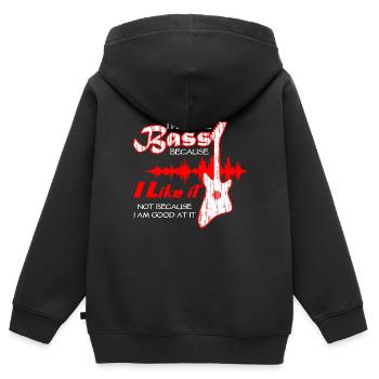 Bassisten - Kinder Premium Organic Zip Hoodie - Schwarz - Hinten - AI Model Kid Male (0cm)