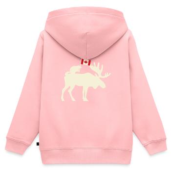 Drapeau du canada - Sweat Premium à capuche zippé enfant bio - rose - Dos - AI Model Kid Female (0cm)