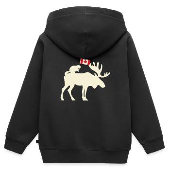 Kanada Flagge - Kinder Premium Organic Zip Hoodie - Schwarz - Hinten - AI Model Kid Male (0cm)