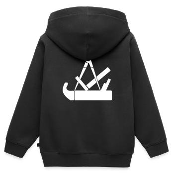Schreiner Tischler Zunftzeichen - Kinder Premium Organic Zip Hoodie - Schwarz - Hinten - AI Model Kid Male (0cm)