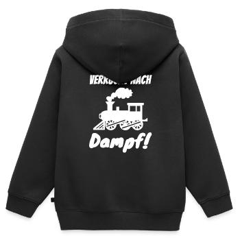 Eisenbahn Eisenbahner - Kinder Premium Organic Zip Hoodie - Schwarz - Hinten - AI Model Kid Male (0cm)