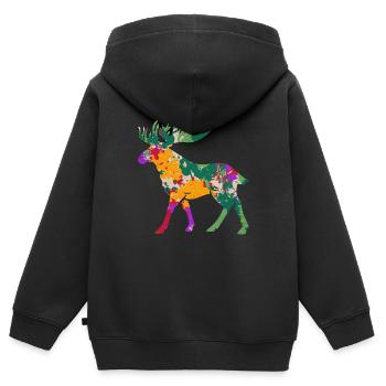 L’orignal - Sweat Premium à capuche zippé enfant bio - noir - Dos - AI Model Kid Male (0cm)