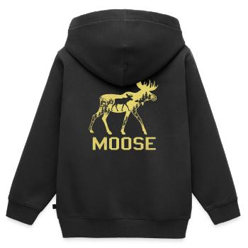 Elch - Kinder Premium Organic Zip Hoodie - Schwarz - Hinten - AI Model Kid Male (0cm)