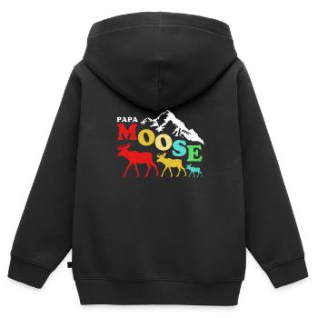 Elch - Kinder Premium Organic Zip Hoodie - Schwarz - Hinten - AI Model Kid Male (0cm)