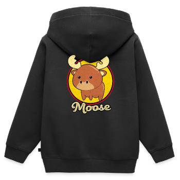 L’orignal - Sweat Premium à capuche zippé enfant bio - noir - Dos - AI Model Kid Male (0cm)