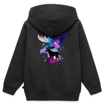 L’orignal - Sweat Premium à capuche zippé enfant bio - noir - Dos - AI Model Kid Male (0cm)