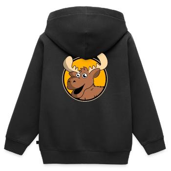 Elche Elche Hirsch Geweih Rentier Reh Geschenk - Kinder Premium Organic Zip Hoodie - Schwarz - Hinten - AI Model Kid Male (0cm)