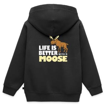 Elche Elche Hirsch Geweih Rentier Reh Geschenk - Kinder Premium Organic Zip Hoodie - Schwarz - Hinten - AI Model Kid Male (0cm)