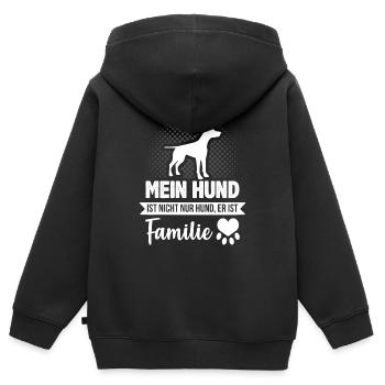 Hundehalter Vierbeiner Hunde Sprüche Familie - Kinder Premium Organic Zip Hoodie - Schwarz - Hinten - AI Model Kid Male (0cm)