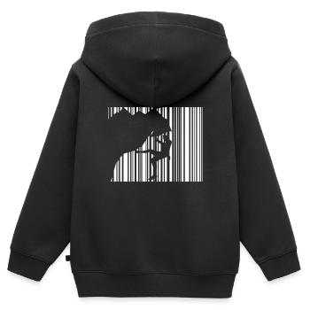 montée - Sweat Premium à capuche zippé enfant bio - noir - Dos - AI Model Kid Male (0cm)
