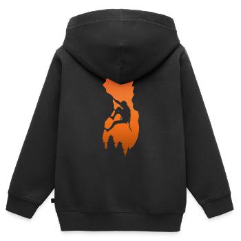 montée - Sweat Premium à capuche zippé enfant bio - noir - Dos - AI Model Kid Male (0cm)