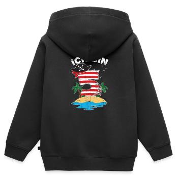 Pirat 5. Geburtstag Geschenk - Kinder Premium Organic Zip Hoodie - Schwarz - Hinten - AI Model Kid Male (0cm)