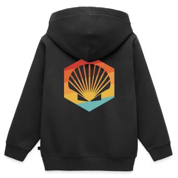 shell - Kids Premium Organic Zip-up Hoodie - black - Back - AI Model Kid Male (0cm)