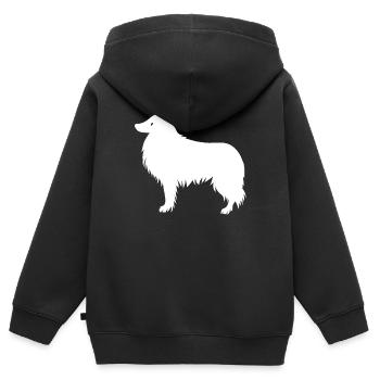 Collie - Kinder Premium Organic Zip Hoodie - Schwarz - Hinten - AI Model Kid Male (0cm)