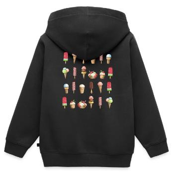 Glace glace - Sweat Premium à capuche zippé enfant bio - noir - Dos - AI Model Kid Male (0cm)