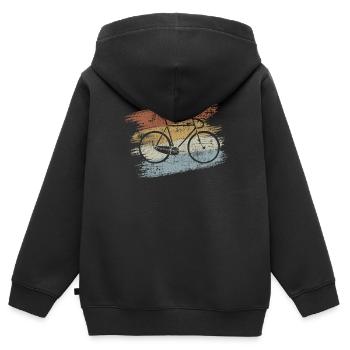 Rennrad - Kinder Premium Organic Zip Hoodie - Schwarz - Hinten - AI Model Kid Male (0cm)