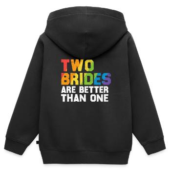 Braut LGBT Homo Ehe - Kinder Premium Organic Zip Hoodie - Schwarz - Hinten - AI Model Kid Male (0cm)