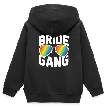 Braut Homo Ehe - Kinder Premium Organic Zip Hoodie - Schwarz - Hinten - AI Model Kid Male (0cm)