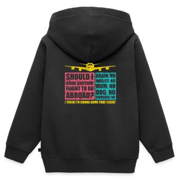 Reise Reisen Verreisen - Kinder Premium Organic Zip Hoodie - Schwarz - Hinten - AI Model Kid Male (0cm)