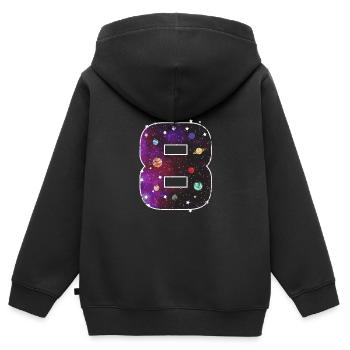 Astronaut 8th birthday - Kids Premium Organic Zip-up Hoodie - black - Back - AI Model Kid Male (0cm)