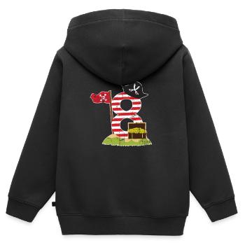 Pirate 8th birthday - Kids Premium Organic Zip-up Hoodie - black - Back - AI Model Kid Male (0cm)
