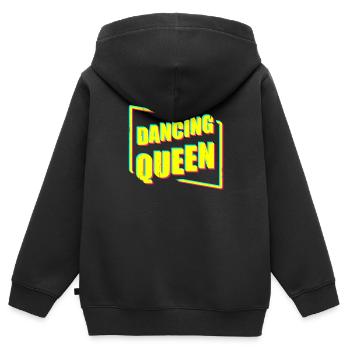 Dancing Queen - Kinder Premium Organic Zip Hoodie - Schwarz - Hinten - AI Model Kid Male (0cm)