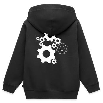 Zahnrad Feinwerkmechaniker - Kinder Premium Organic Zip Hoodie - Schwarz - Hinten - AI Model Kid Male (0cm)