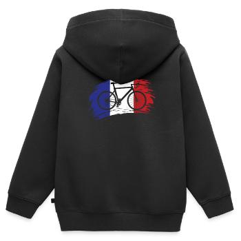 Radsport Frankreich - Kinder Premium Organic Zip Hoodie - Schwarz - Hinten - AI Model Kid Male (0cm)