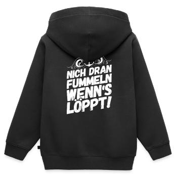 Plattdeutsch Sprüche Norddeutschland Fummeln - Kinder Premium Organic Zip Hoodie - Schwarz - Hinten - AI Model Kid Male (0cm)