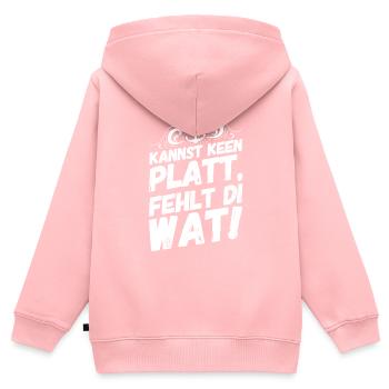 Plattdeutsch Spruch Sprüche Norddeutschland Platt - Kinder Premium Organic Zip Hoodie - Rosa - Hinten - AI Model Kid Female (0cm)