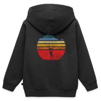 Paragliding Gleitschirm - Kinder Premium Organic Zip Hoodie - Schwarz - Hinten - AI Model Kid Male (0cm)
