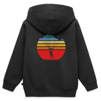 Paragliding - Kinder Premium Organic Zip Hoodie - Schwarz - Hinten - AI Model Kid Male (0cm)