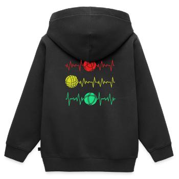 Pétanque - Sweat Premium à capuche zippé enfant bio - noir - Dos - AI Model Kid Male (0cm)