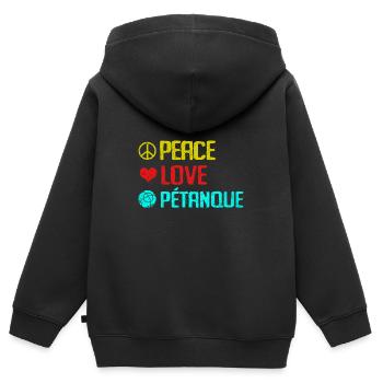 Pétanque - Kinder Premium Organic Zip Hoodie - Schwarz - Hinten - AI Model Kid Male (0cm)