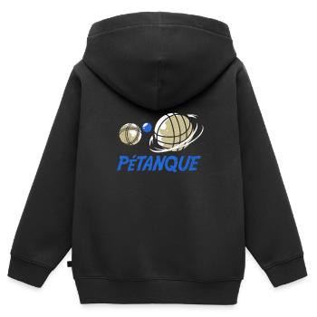 Pétanque - Kinder Premium Organic Zip Hoodie - Schwarz - Hinten - AI Model Kid Male (0cm)