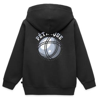 Pétanque - Kinder Premium Organic Zip Hoodie - Schwarz - Hinten - AI Model Kid Male (0cm)