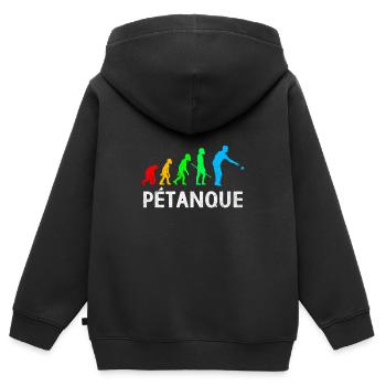 Pétanque - Kinder Premium Organic Zip Hoodie - Schwarz - Hinten - AI Model Kid Male (0cm)