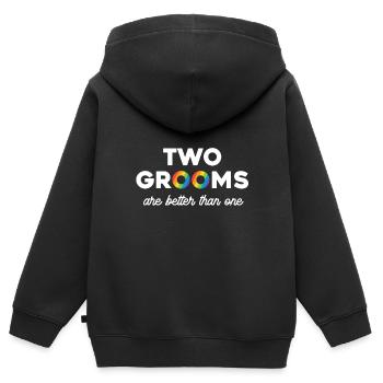 Bräutigam - Kinder Premium Organic Zip Hoodie - Schwarz - Hinten - AI Model Kid Male (0cm)