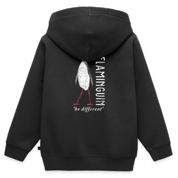 manchot - Sweat Premium à capuche zippé enfant bio - noir - Dos - AI Model Kid Male (0cm)