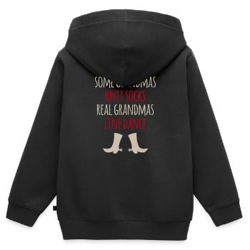 Linedance Line Dance Grand-mère Danse de couple Danse de couple - Sweat Premium à capuche zippé enfant bio - noir - Dos - AI Model Kid Male (0cm)
