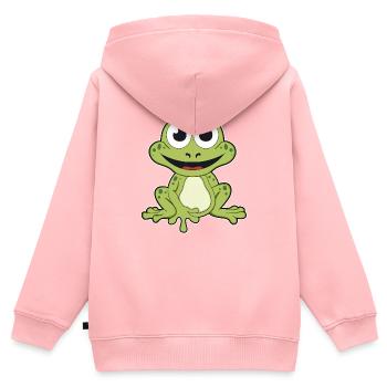Grenouille quark animal faune nature forêt grenouilles - Sweat Premium à capuche zippé enfant bio - rose - Dos - AI Model Kid Female (0cm)
