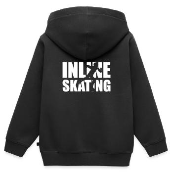 patins à roulettes en ligne - Sweat Premium à capuche zippé enfant bio - noir - Dos - AI Model Kid Male (0cm)