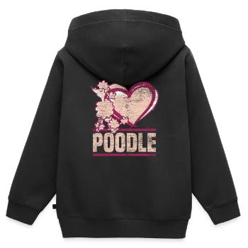 caniche - Sweat Premium à capuche zippé enfant bio - noir - Dos - AI Model Kid Male (0cm)