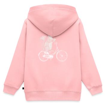 Eichhörnchen - Kinder Premium Organic Zip Hoodie - Rosa - Hinten - AI Model Kid Female (0cm)