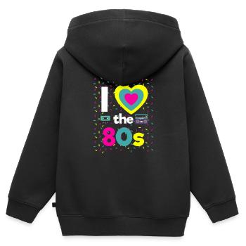 I Love the 80s Retro Mottoparty Neunziger 80er - Kinder Premium Organic Zip Hoodie - Schwarz - Hinten - AI Model Kid Male (0cm)